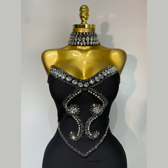 Avelyne - Embellished Strapless Bandage Dress