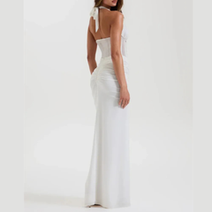 Nerina – Sheer Corset Halter Maxi Dress