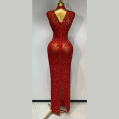 Aureliax – High Neck Crystal Rhinestone Gown
