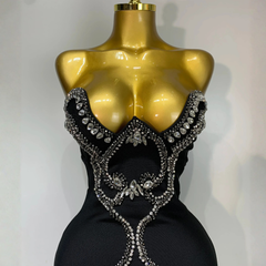 Maevienne – Crystal Strapless Bandage Evening Dress