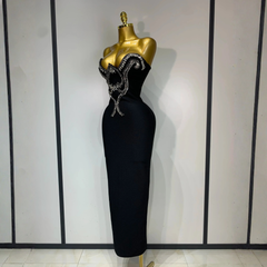 Maevienne – Crystal Strapless Bandage Evening Dress