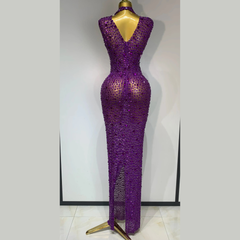 Aureliax – High Neck Crystal Rhinestone Gown
