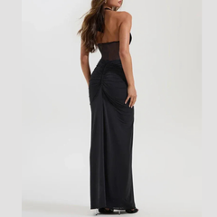 Nerina – Sheer Corset Halter Maxi Dress