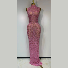 Aureliax – High Neck Crystal Rhinestone Gown
