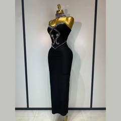 Avelyne - Embellished Strapless Bandage Dress