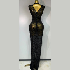 Aureliax – High Neck Crystal Rhinestone Gown