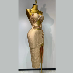 Cyravelle – Crystal Embellished Bandage Evening Dress