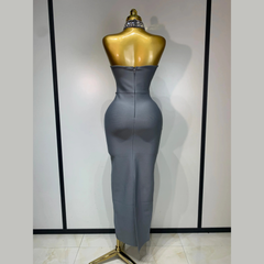 Avelyne - Embellished Strapless Bandage Dress