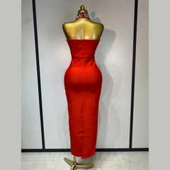 Avelyne - Embellished Strapless Bandage Dress