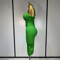 Fia - Halter Midi Bandage Dress