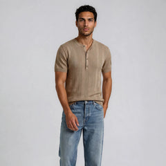 Caelric – Textured Knit Long Sleeve Men’s Top