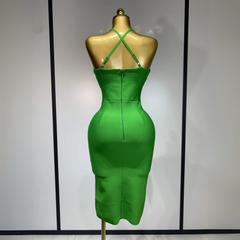 Fia - Halter Midi Bandage Dress