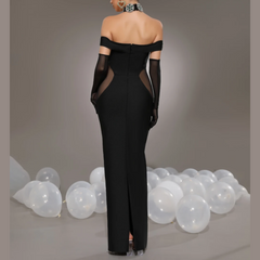 Aruna - Off The Shoulder Embellishment Bandage Dress