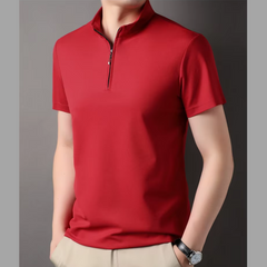 Axel - Herren Poloshirt mit Reißverschluss und kurzen Ärmeln