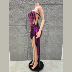 Nyssa - Embellished Corset & Skirt Two-Piece Set