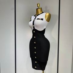 Thekla - Gold Button Bandage Dress