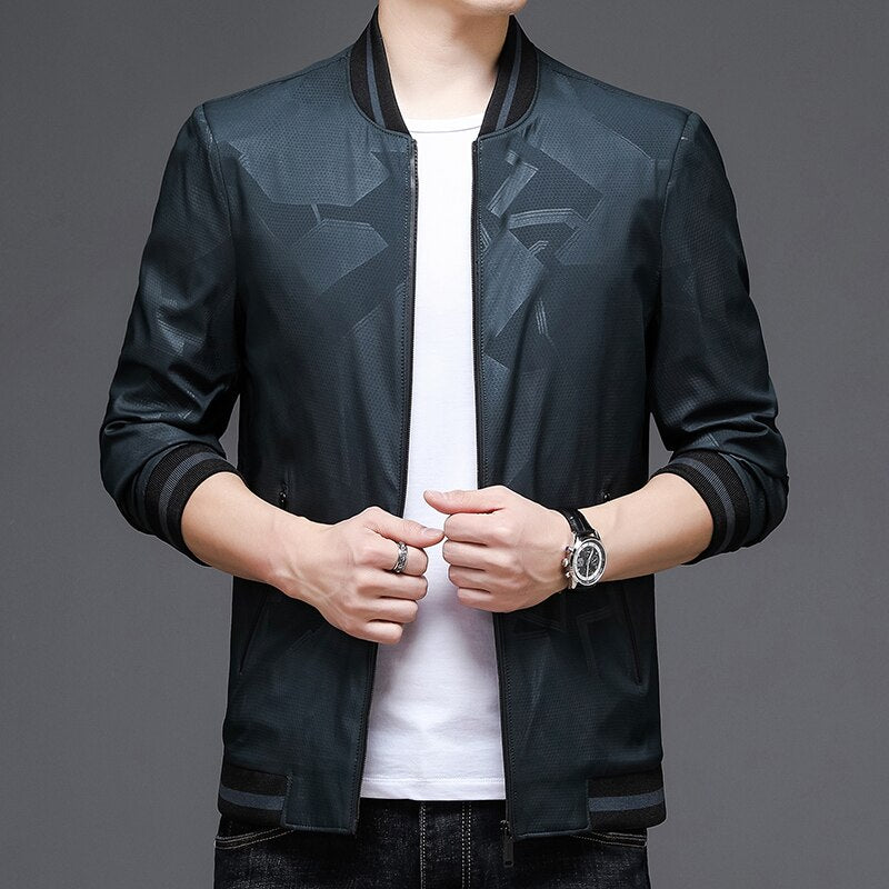Jackson - Windbreaker Abstract Print Zipper Jacket