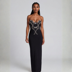 Maevienne – Crystal Strapless Bandage Evening Dress