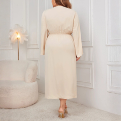 Nalani - Plus Size Long Sleeve Wrap Midi Dress