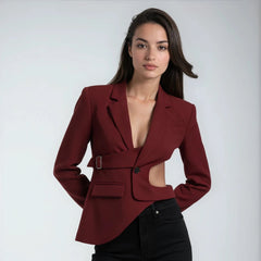 Umara - Cutout Buckle Detail Blazer