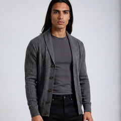 Bastien – Textured Shawl Collar Knit Cardigan
