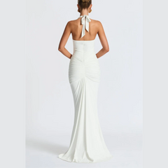 Jayce - Deep V Halter Neck Maxi Dress