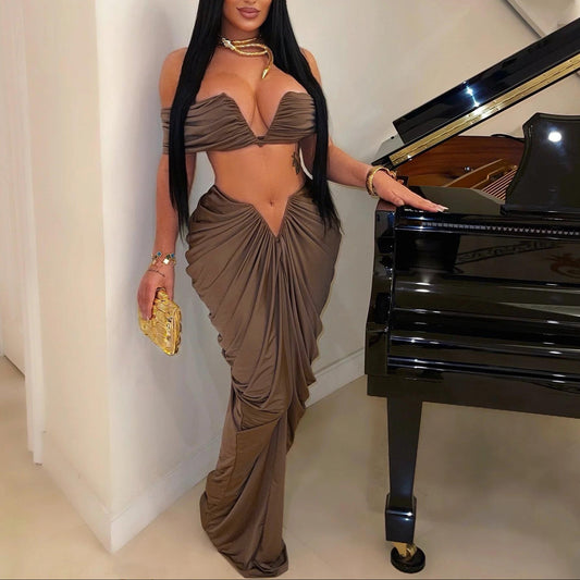 Lailah - Two-Piece Draped Maxi Set