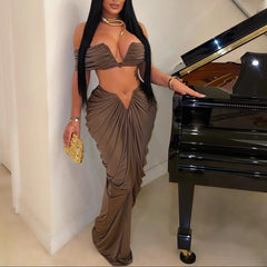 Lailah - Two-Piece Draped Maxi Set