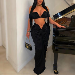 Lailah - Two-Piece Draped Maxi Set