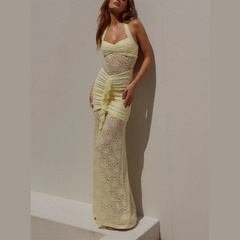 Rania - Lace Draped Ruched Dress