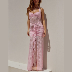 Rania - Lace Draped Ruched Dress