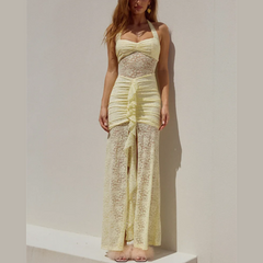 Rania - Lace Draped Ruched Dress