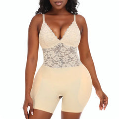 Full Body Lace Bodysuit with Hip Pads