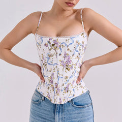 Kalinda - Floral Corset Cami Top