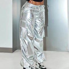 Minna - Metallic Cargo Pants