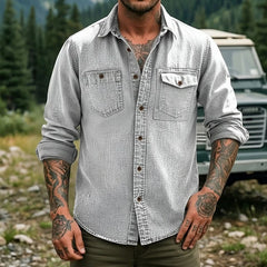 Dravion – Washed Button Down Utility Shirt