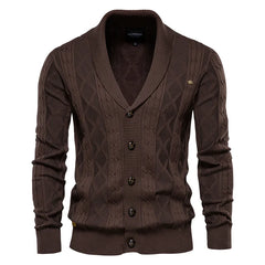 Bastien – Textured Shawl Collar Knit Cardigan