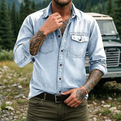 Dravion – Washed Button Down Utility Shirt