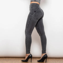 Cheeky Button High Waist Butt Lift Jeggings