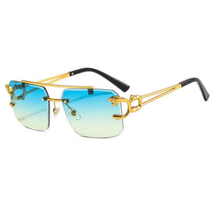 Randlose Sonnenbrille mit Farbverlauf und Doppelsteg