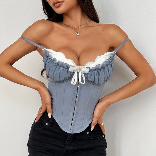 Wren - Ruffle Trim Corset Top