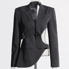 Umara - Cutout Buckle Detail Blazer