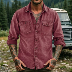 Dravion – Washed Button Down Utility Shirt
