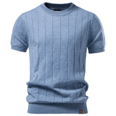 Vaelorin – Ribbed Knit Short Sleeve Crew Neck Top