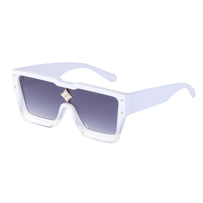 Oversized Crystal Frame Squared Sunglasses