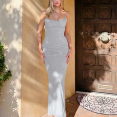 Maritza - Grå Mesh Korsett Bodycon Klänning