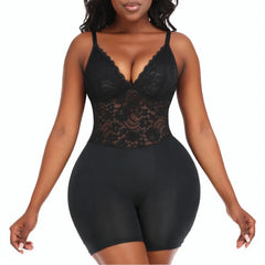 Full Body Lace Bodysuit with Hip Pads