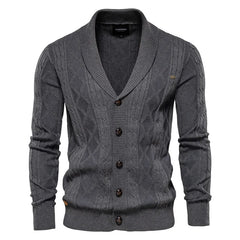 Bastien – Textured Shawl Collar Knit Cardigan