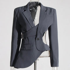 Umara - Cutout Buckle Detail Blazer