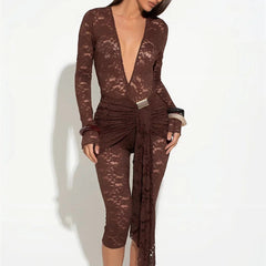 Wyatt - Lace V Neck Jumpsuit